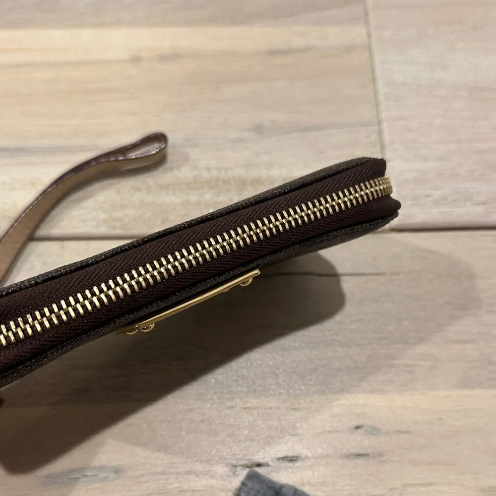 Michael Kors Brown and Gold Wristlet wallet bag